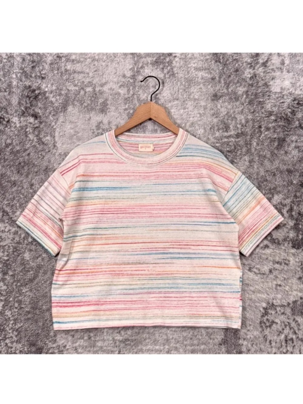 Gorman Colorful Striped Boxy Crop Tee - size 8 women